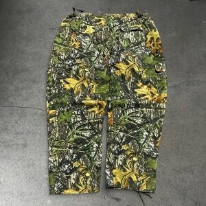 Vintage Russell outdoors mossy oak baggy wide leg hunting camo cargo pants XXL